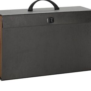 Portable Black File Organizer Box with  Folders NWT/Alphabetized OR BY SUBJECT